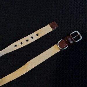 J. Crew Beige and Dark Brown Men's Belt, size S